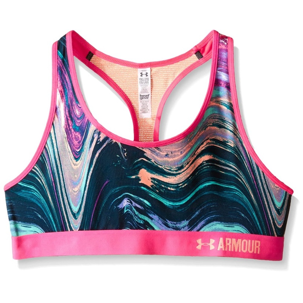 girls heatgear under armor printed sports bra